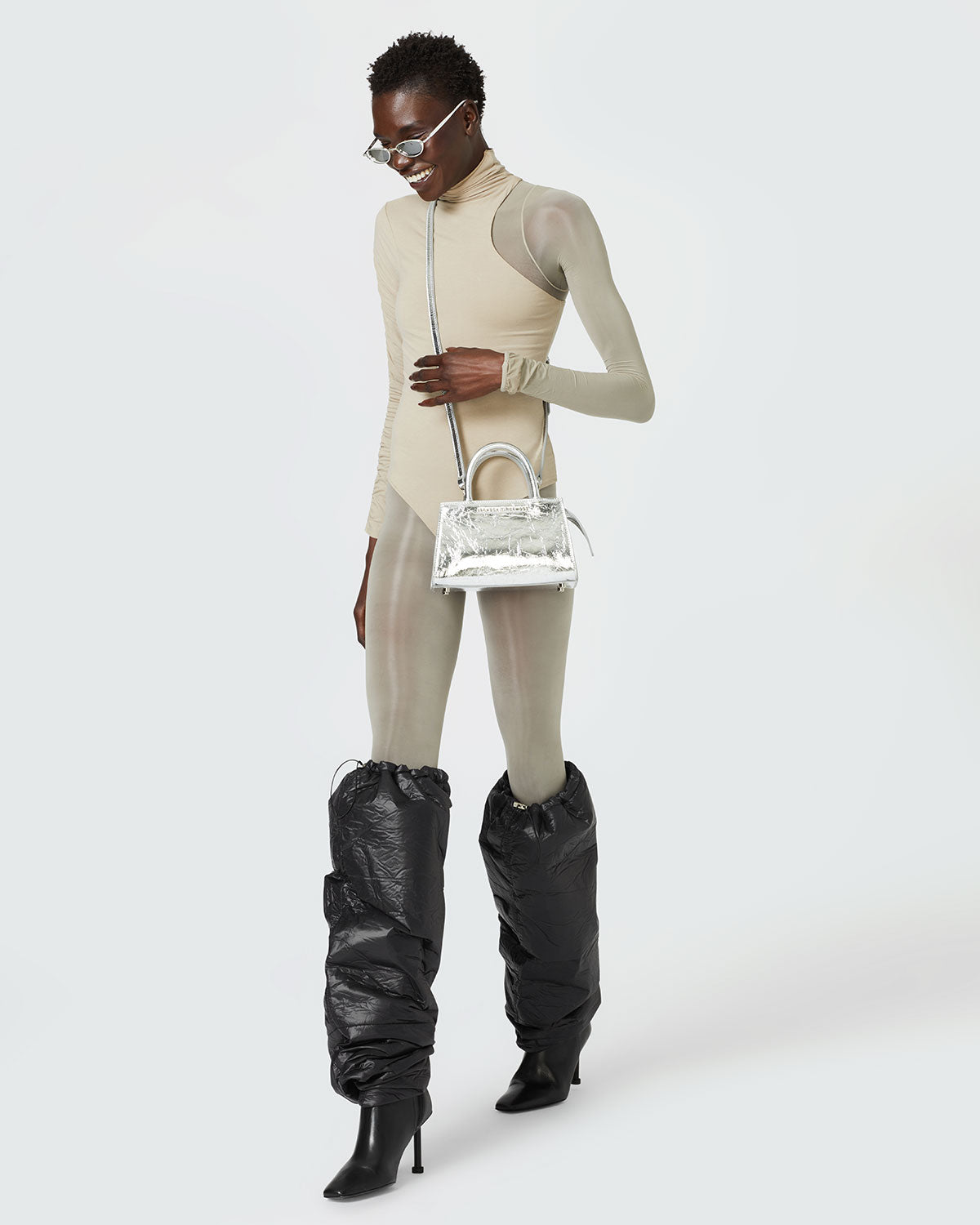 Brandon Blackwood New York - Arlen Bag - Metallic Silver Cracked Leather