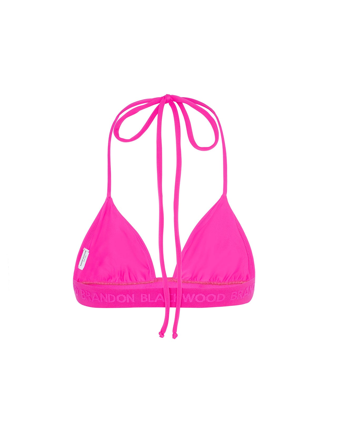 Brandon Blackwood New York - Logo Halter Bikini Top - Hot Pink