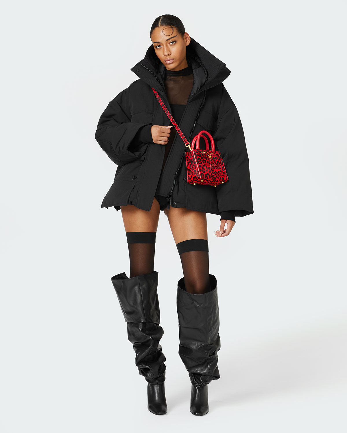 Brandon Blackwood New York - Kuei Bag - Red Leopard Ponyhair
