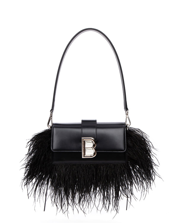 Black Oiled Leather/Black Feathers