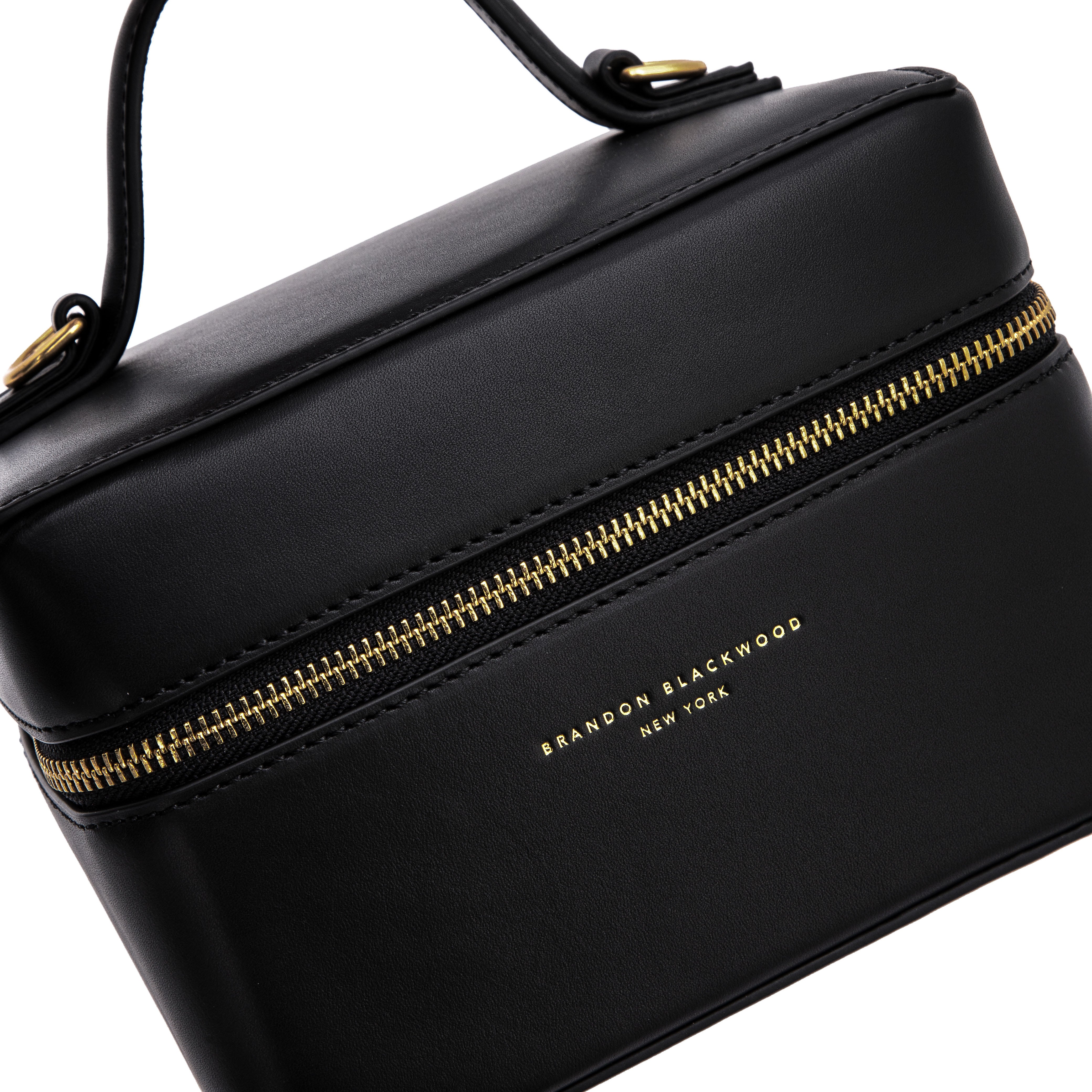 Brandon Blackwood New York - Makeup Bag - Black Oil Leather