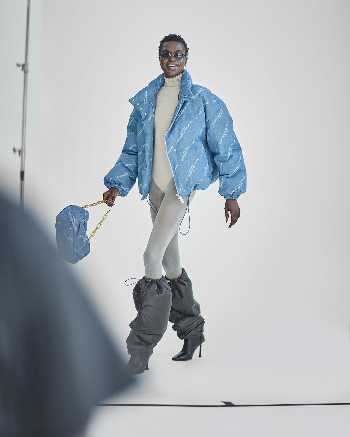 Brandon Blackwood New York - Valentina Shoulder Bag - BB Logo Denim