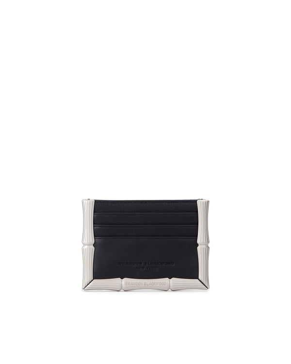 Black Smooth Leather w/ Silver