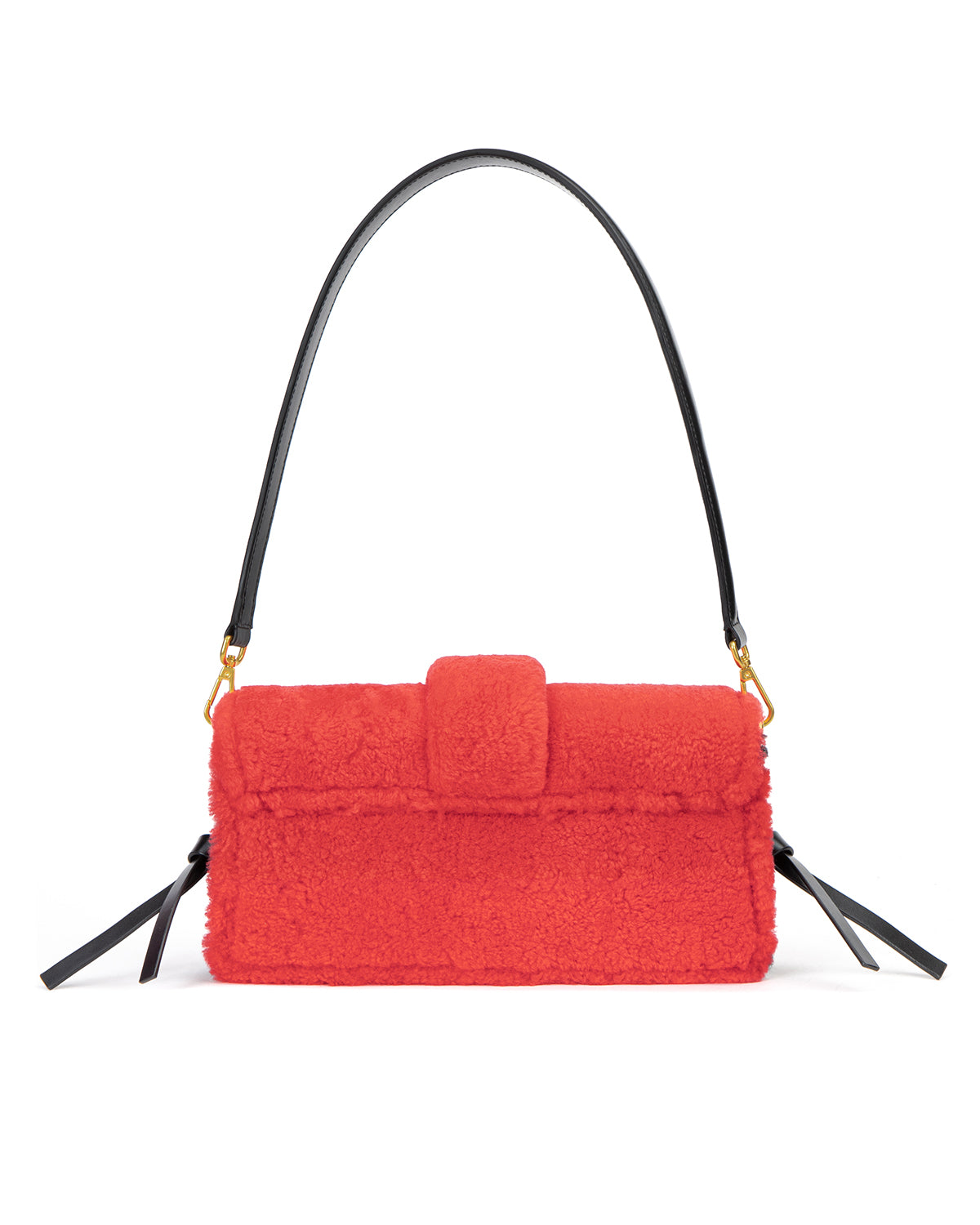 Brandon Blackwood New York - Nia Bag - Black/Red Shearling