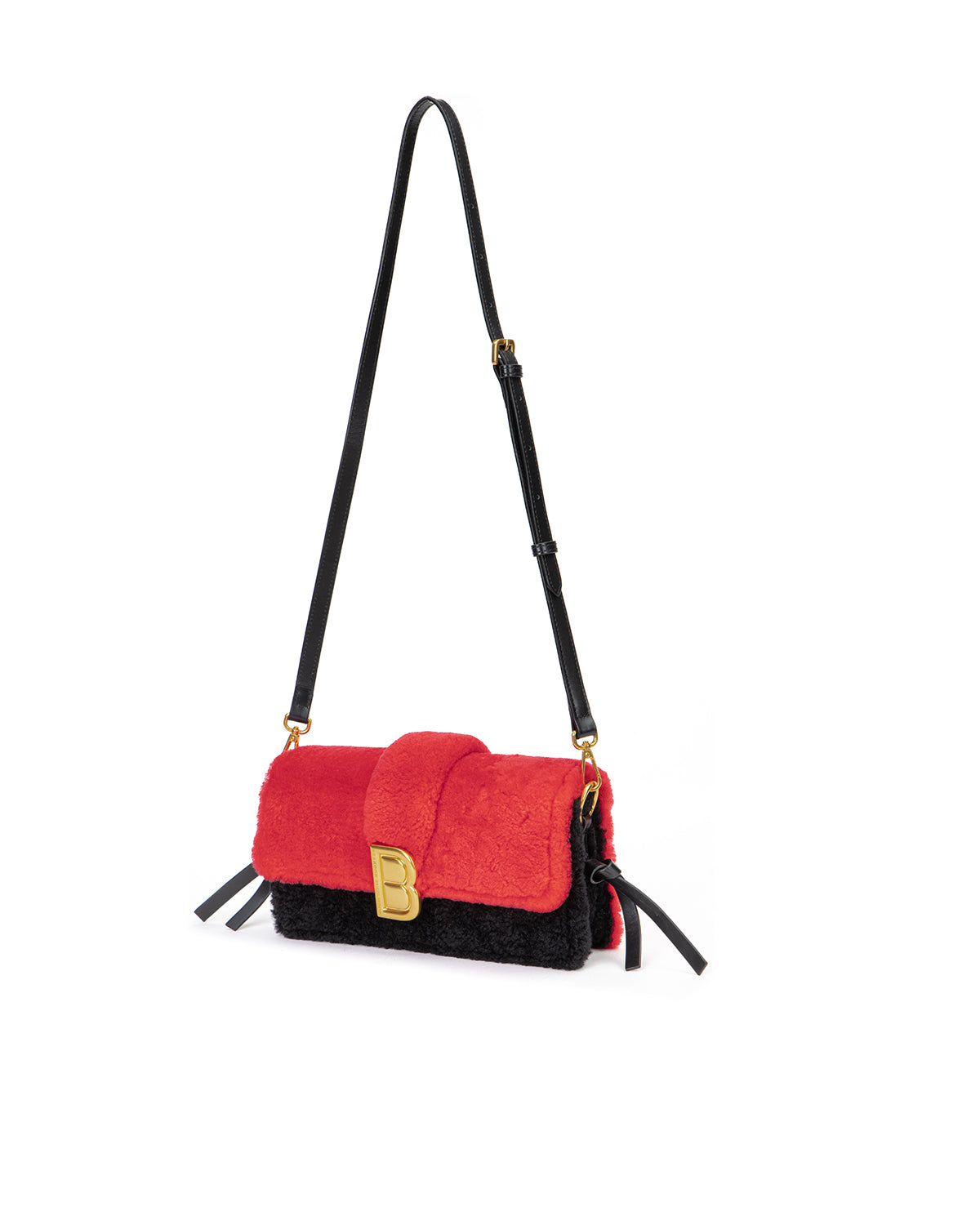 Brandon Blackwood New York - Nia Bag - Black/Red Shearling