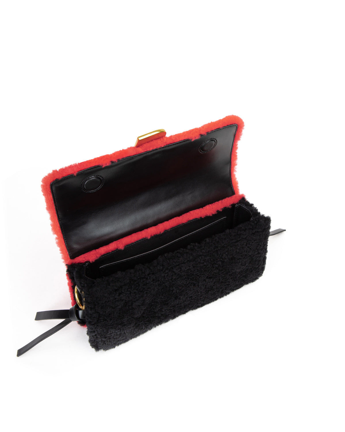 Brandon Blackwood New York - Nia Bag - Black/Red Shearling