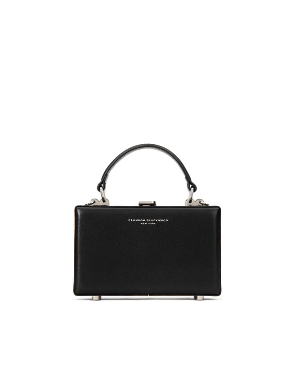 Black Grain Leather w/ Silver Hardware