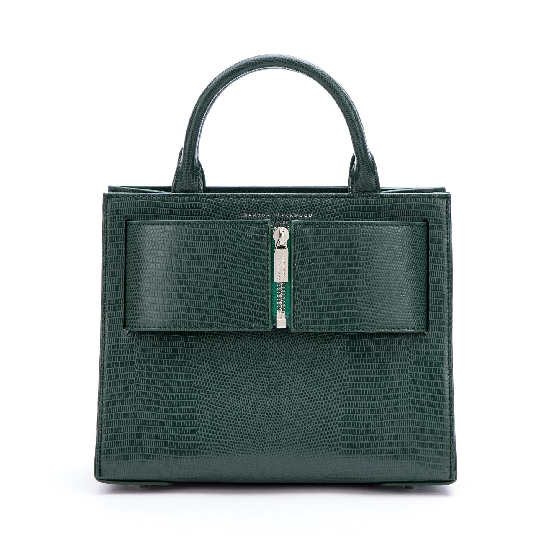 Brandon Blackwood New York - Medium Kuei | Forest Green Lizard Embossed Vegan Leather