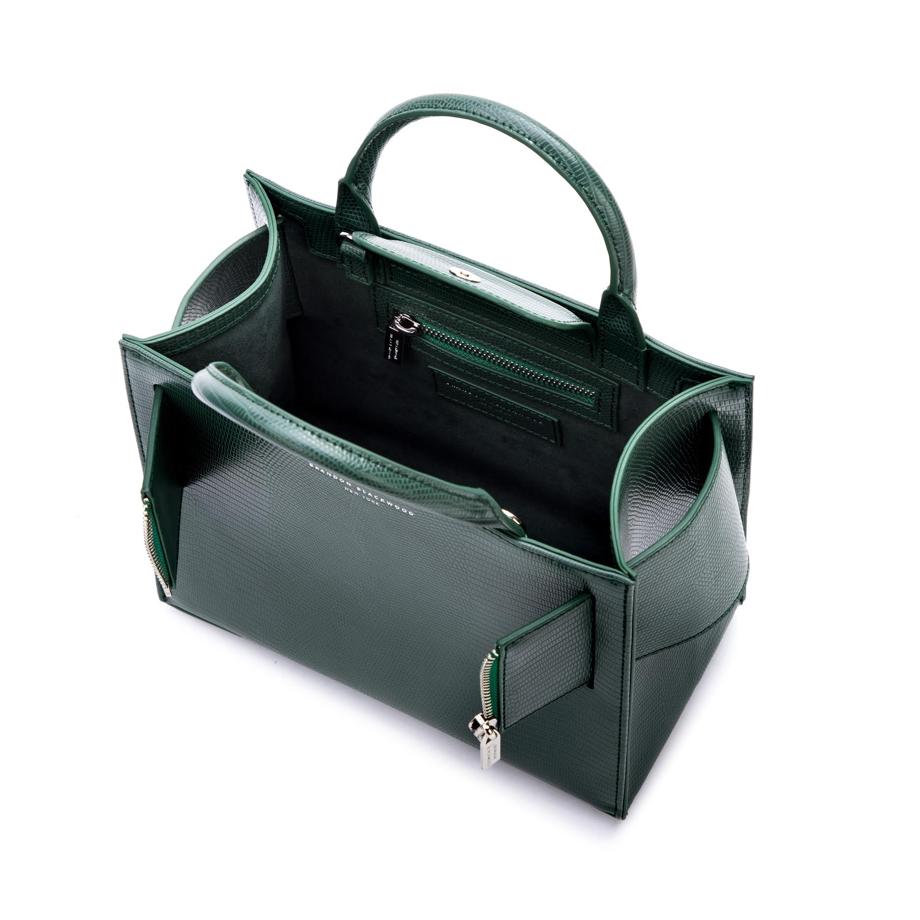 Brandon Blackwood New York - Medium Kuei | Forest Green Lizard Embossed Vegan Leather
