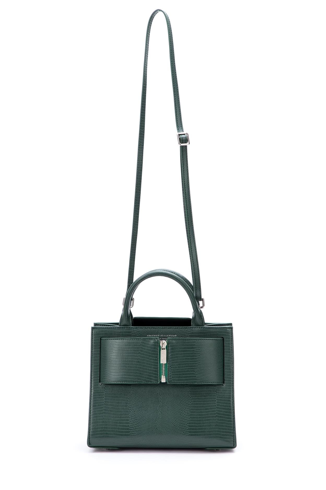 Brandon Blackwood New York - Medium Kuei | Forest Green Lizard Embossed Vegan Leather