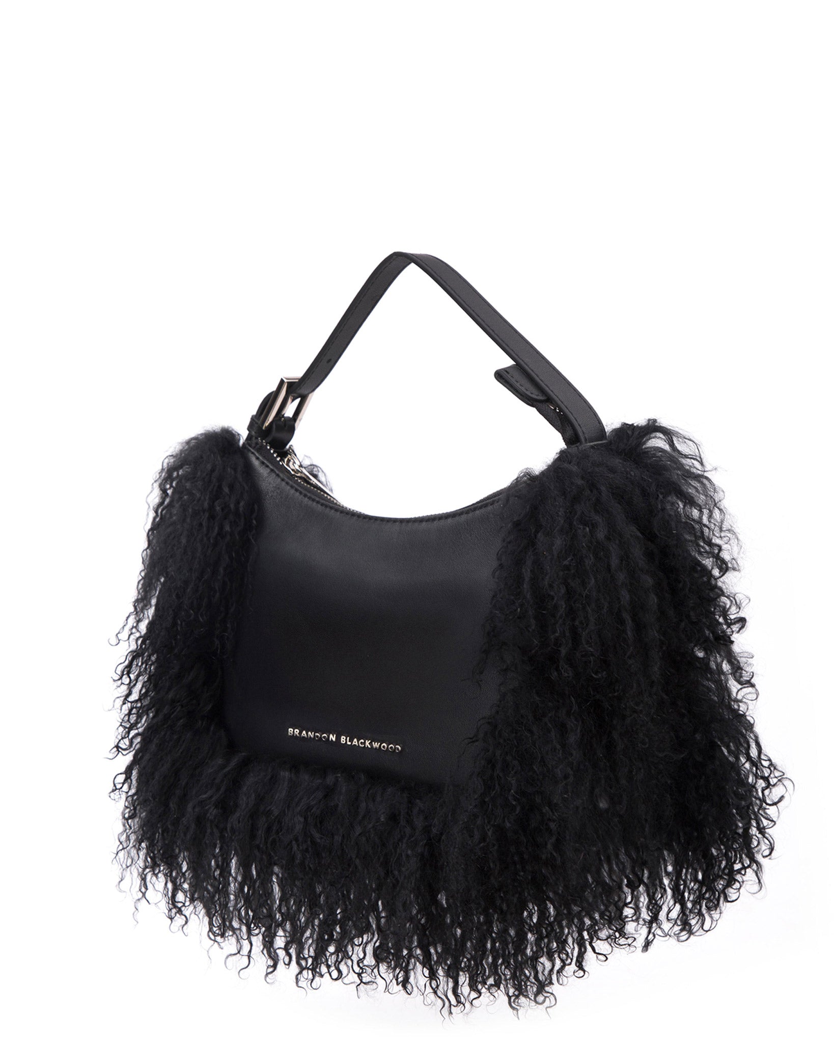 Brandon Blackwood New York - Cortni Bag - Black Leather w/ Black Wool