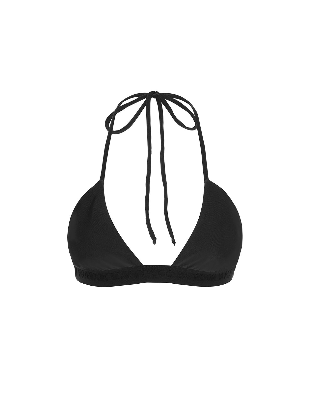 Brandon Blackwood New York - Logo Halter Bikini Top - Black