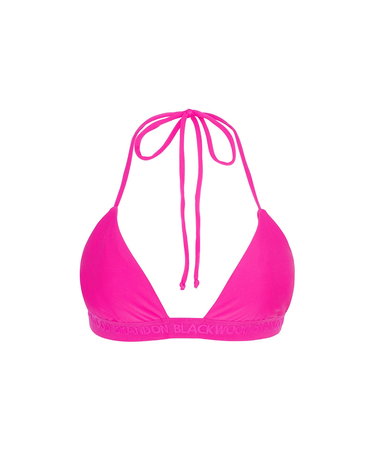 Brandon Blackwood New York - Logo Halter Bikini Top - Hot Pink