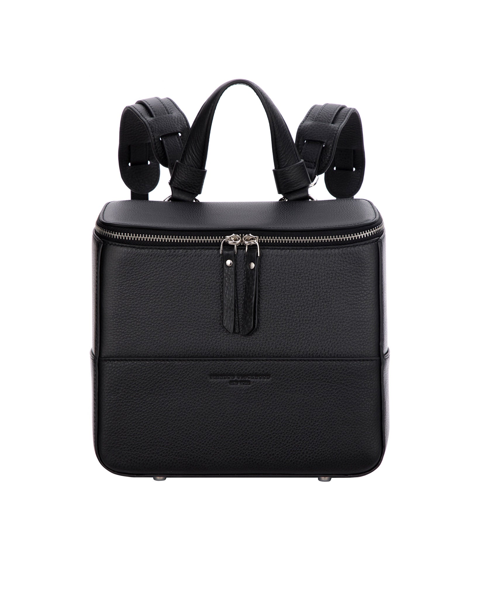 leather backpack black
