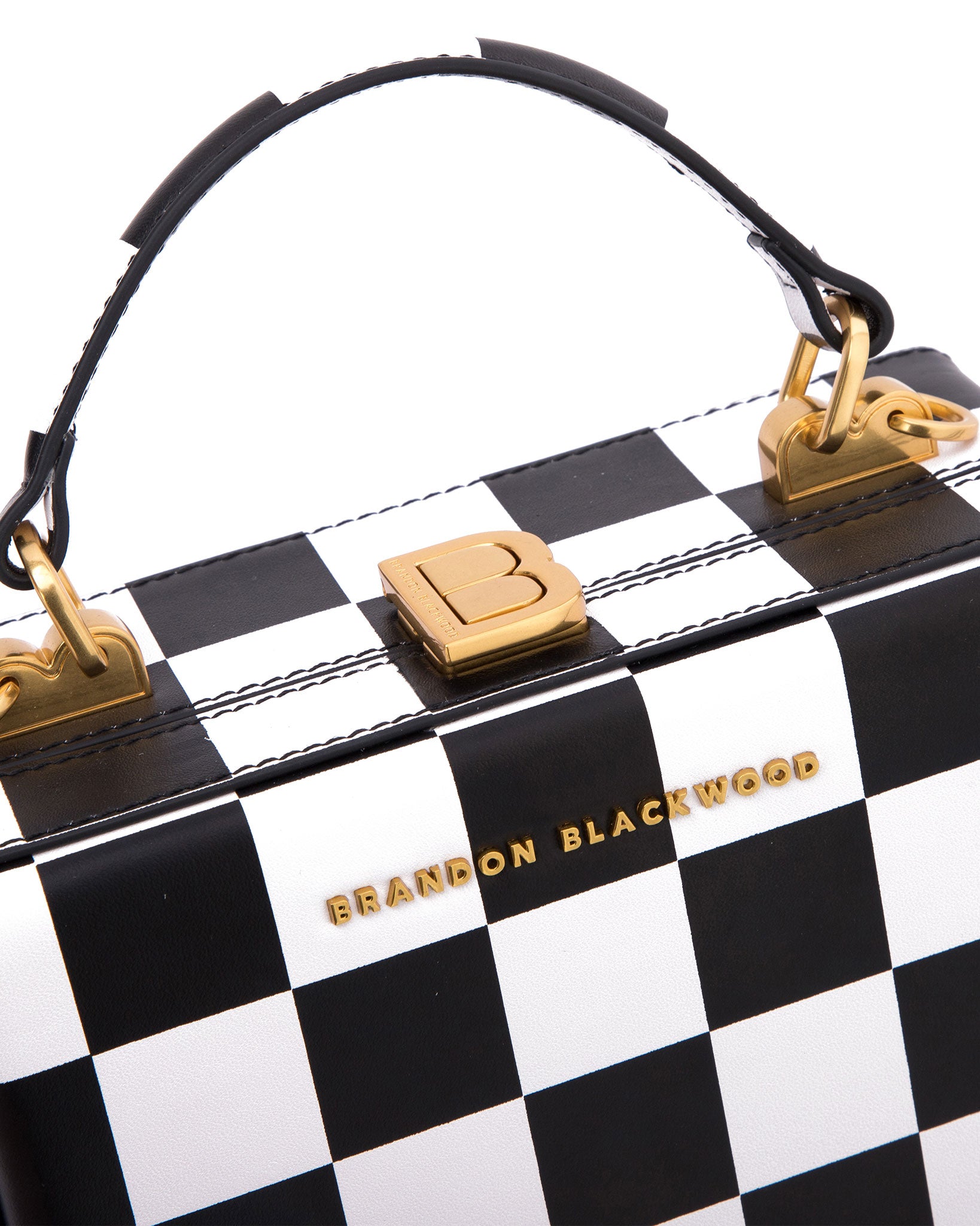 Brandon Blackwood New York - Kendrick Trunk - Black & White Checkerboard Leather