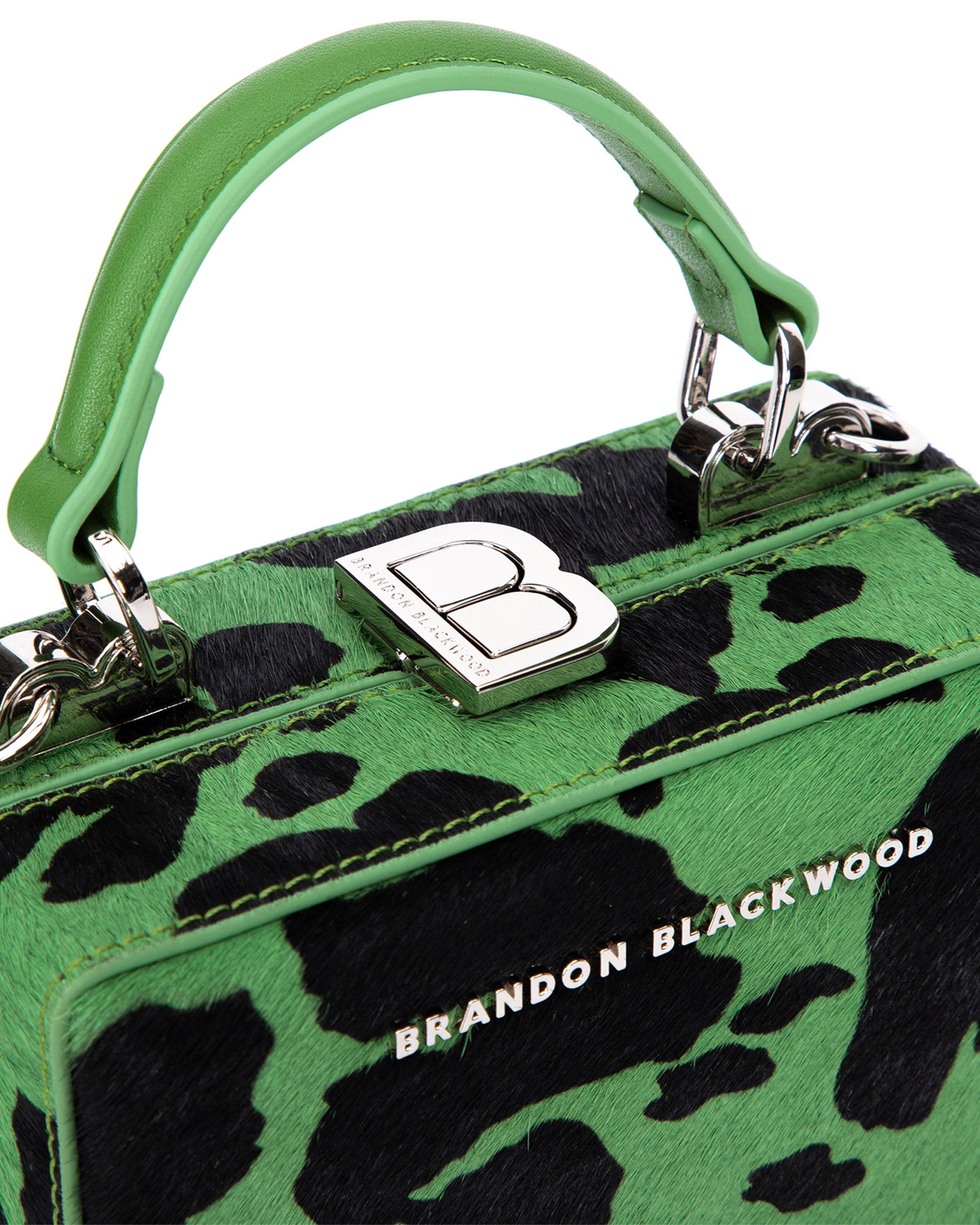 Brandon Blackwood New York - Mini Kendrick Trunk - Black & Green Cowprint Ponyhair