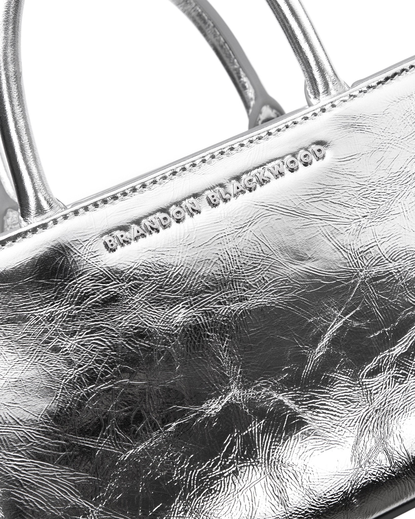 Brandon Blackwood New York - Arlen Bag - Metallic Silver Cracked Leather