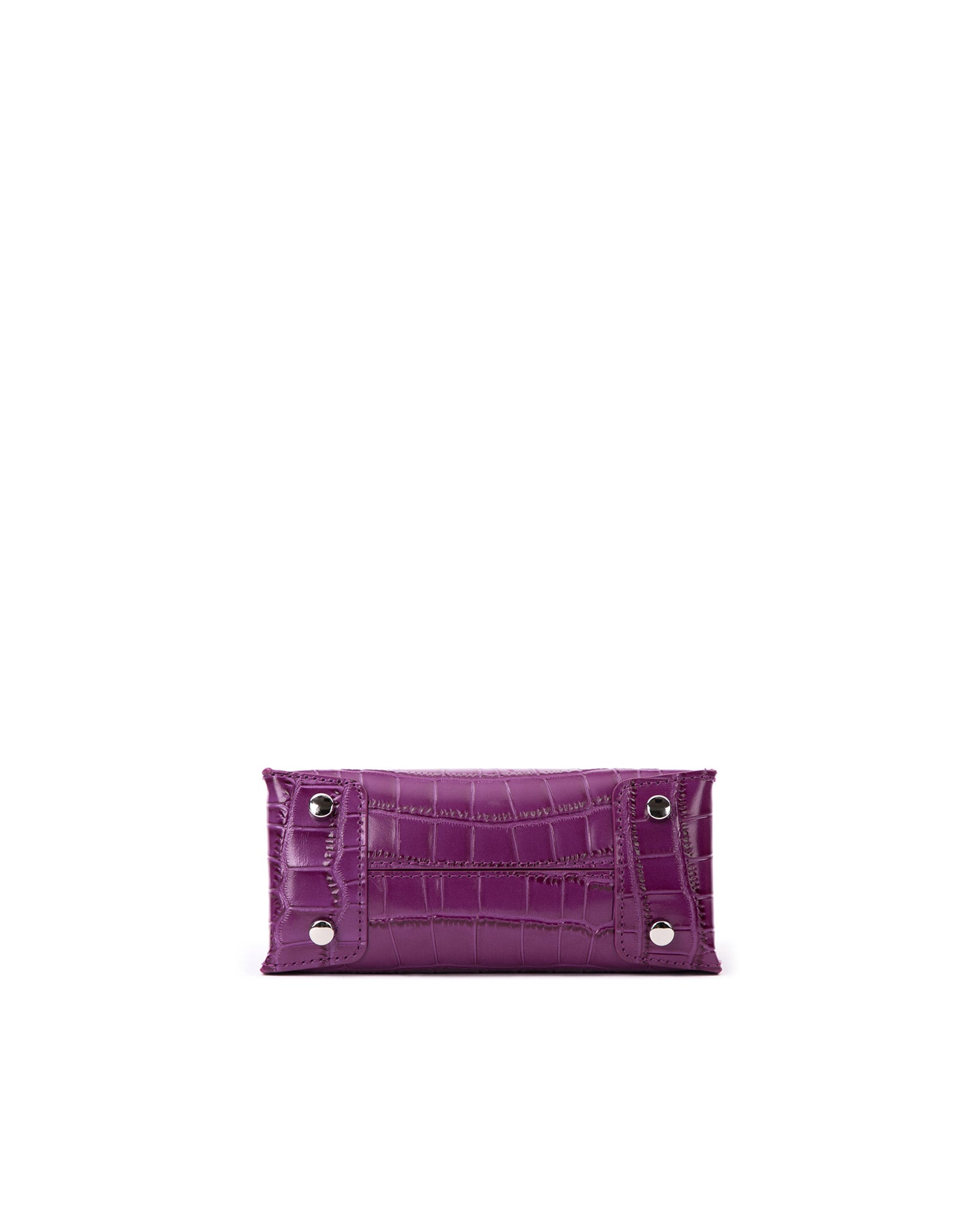 Brandon Blackwood New York - Kuei Bag - Purple Croc Embossed Leather