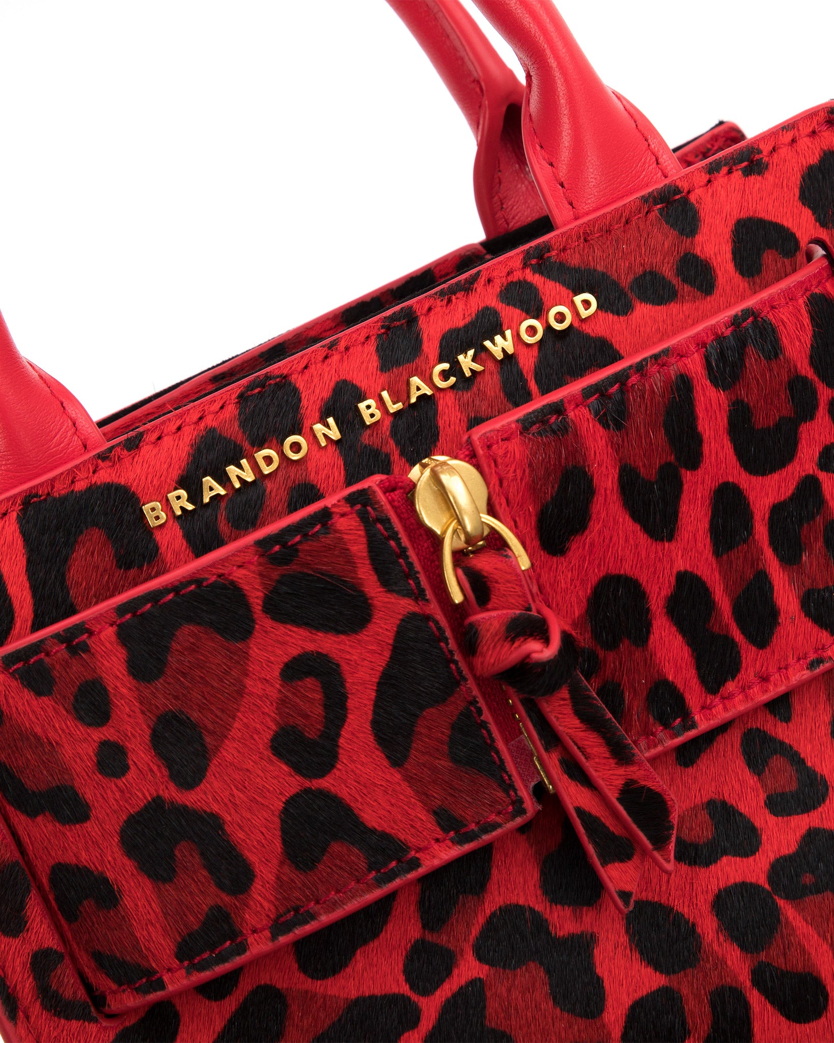 Brandon Blackwood New York - Kuei Bag - Red Leopard Ponyhair