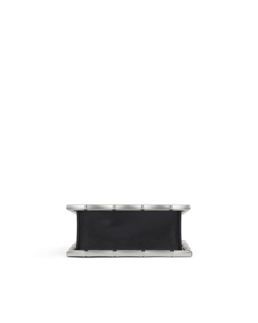 Bottom of Bamboo B Tote in black leather