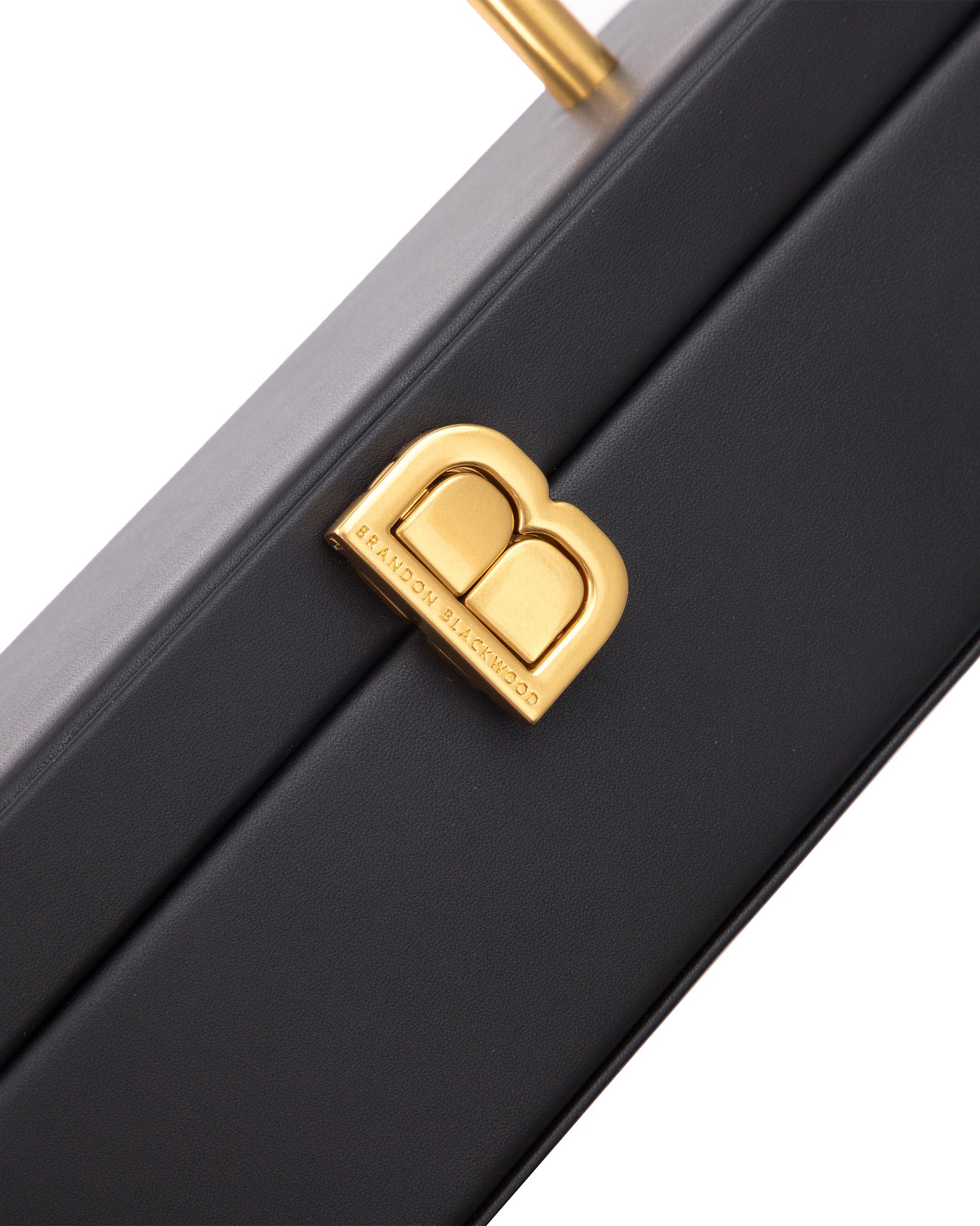 Brandon Blackwood New York - Vanity Purse | 24K Gold Plated Hardware - Black Leather