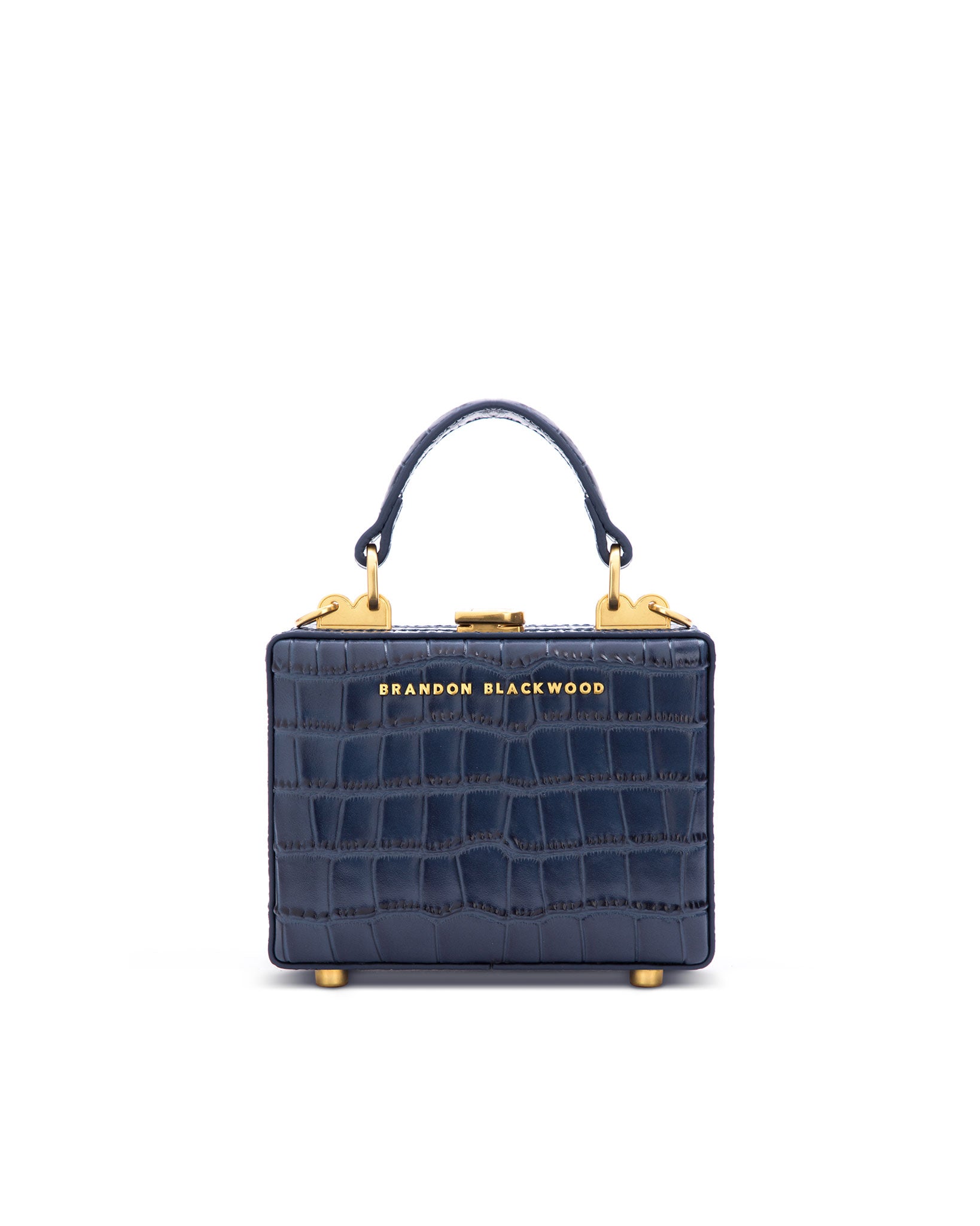 Bags, Brandon Blackwood Mini Kendrick Trunk Navy Croc