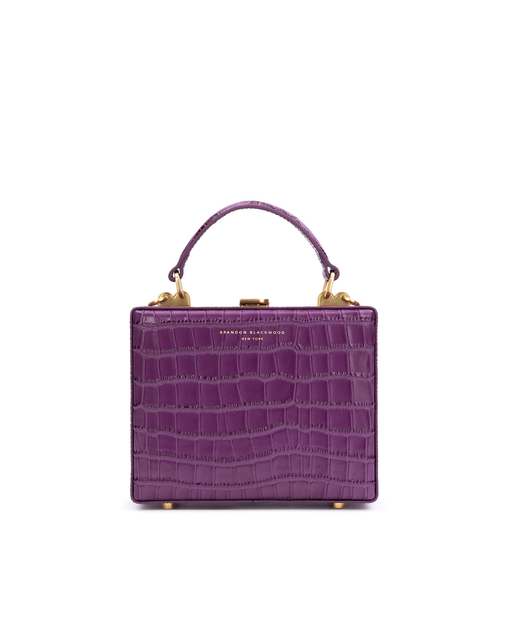 KELLY BAG Violet Lilac Crocodile Print Calfskin