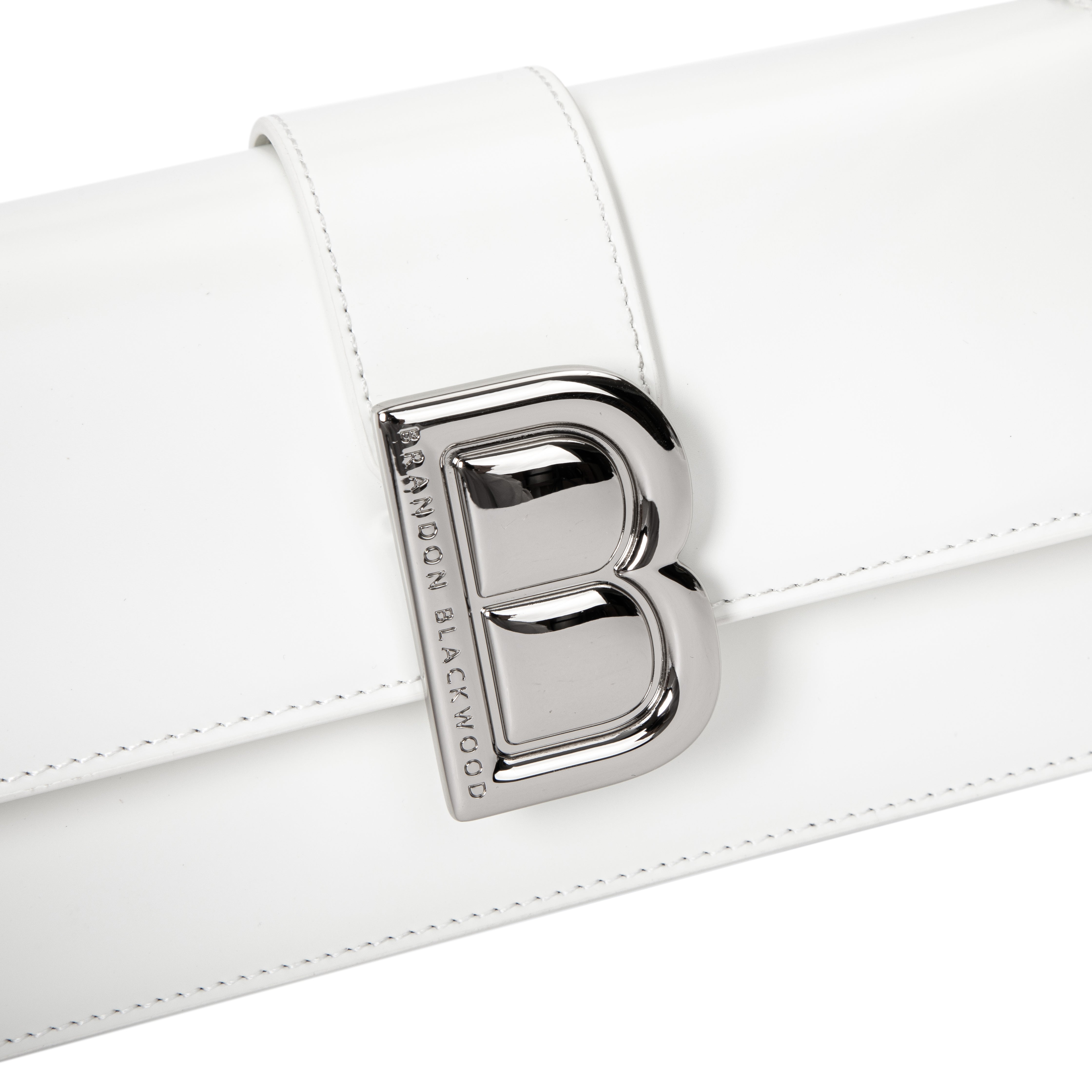 Brandon Blackwood New York - Medium Nia Bag - White Hard Leather w/ Silver Hardware