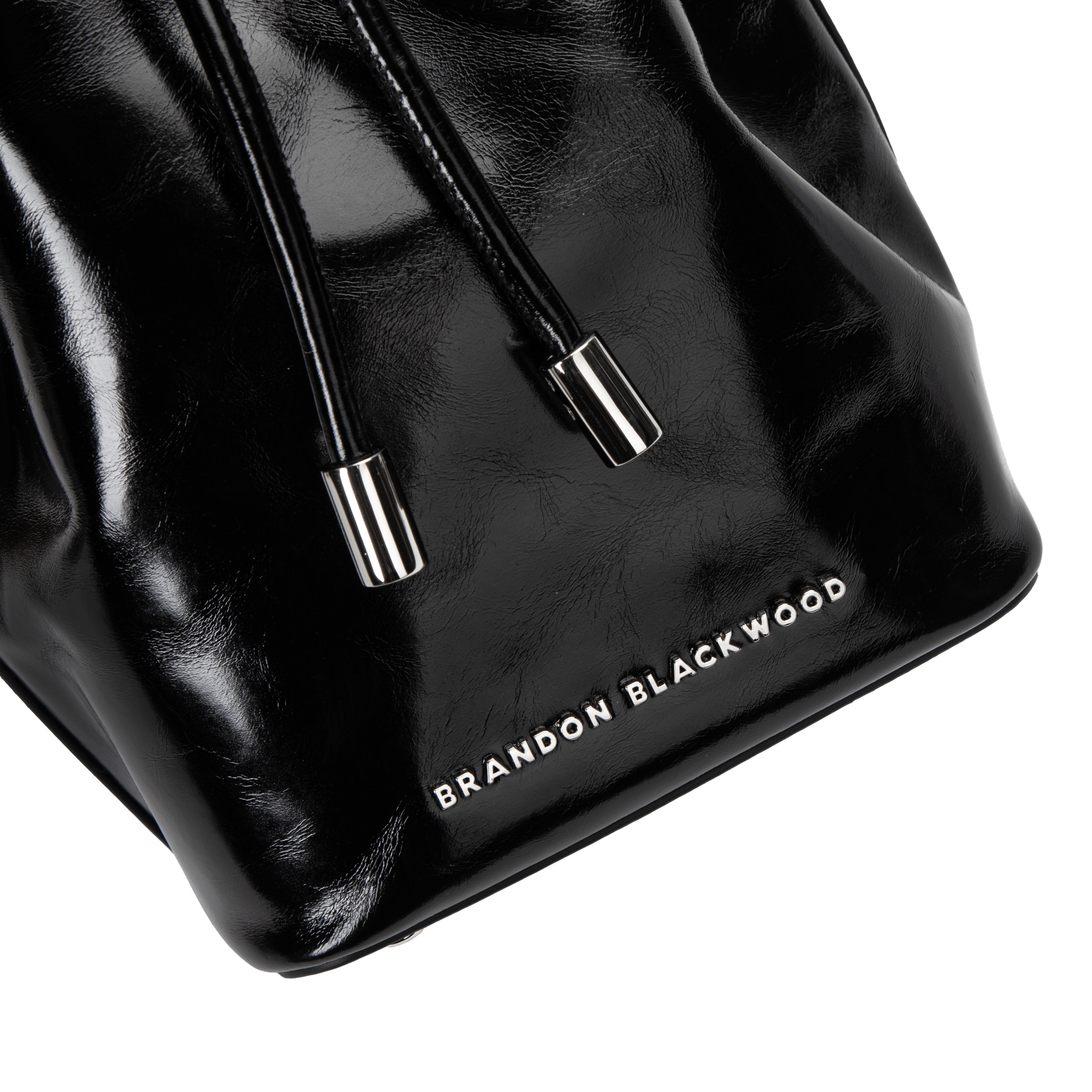 Brandon Blackwood New York - Corey Bucket Bag - Black Oil Leather w/ Silver