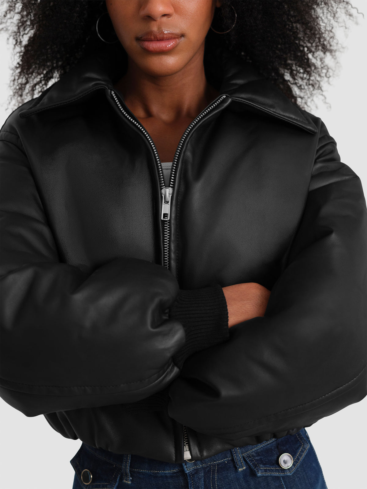 Leather Puffer Jacket
