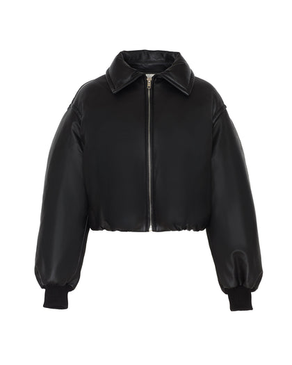 Leather Puffer Jacket thumbnail 1