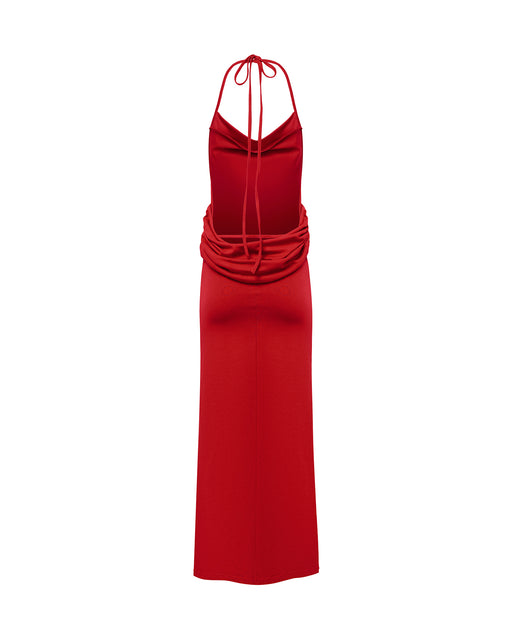 Convertible Slit Halter Dress