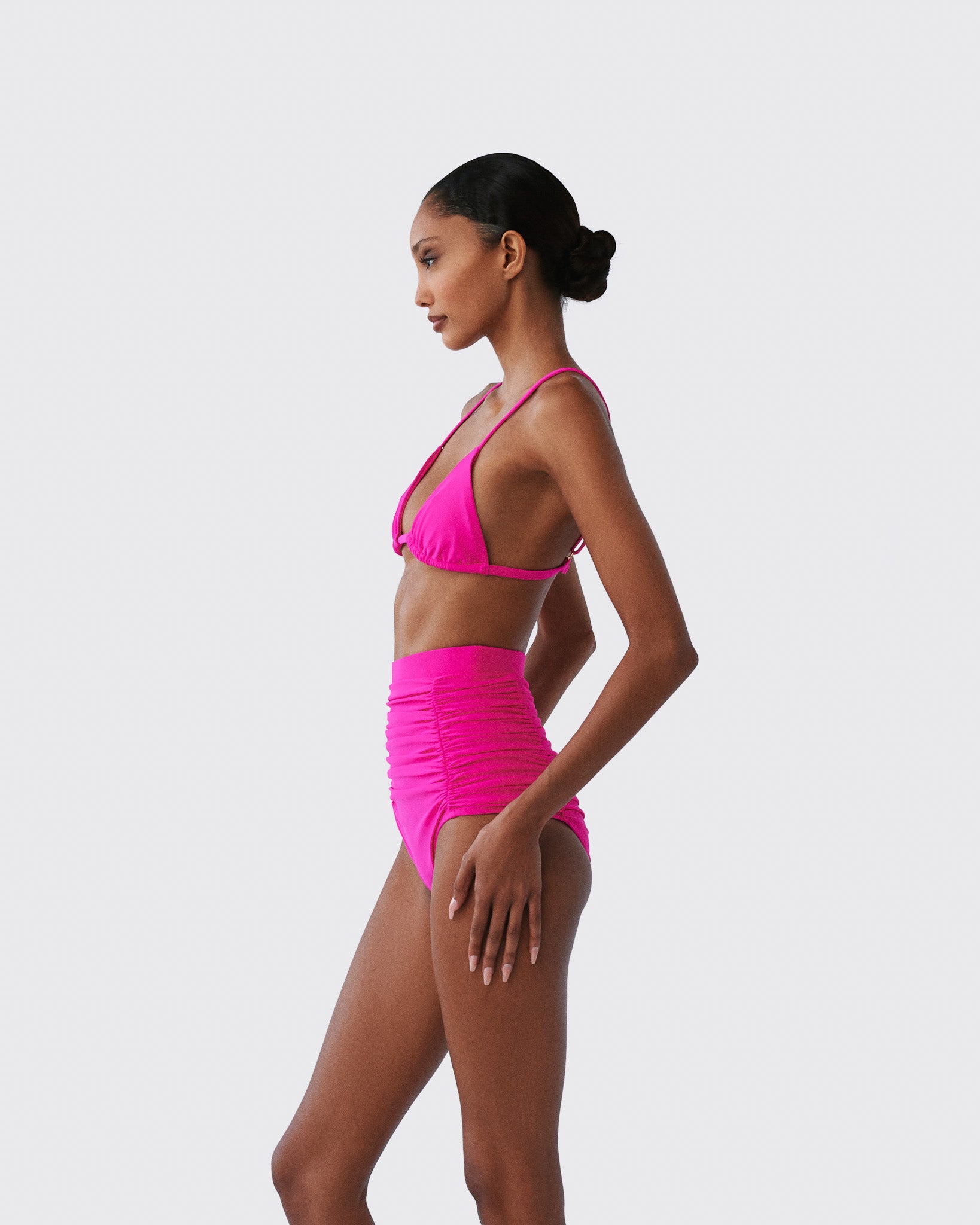Neon Pink Brandi Bralette  Sporty & Adjustable Bikini Top