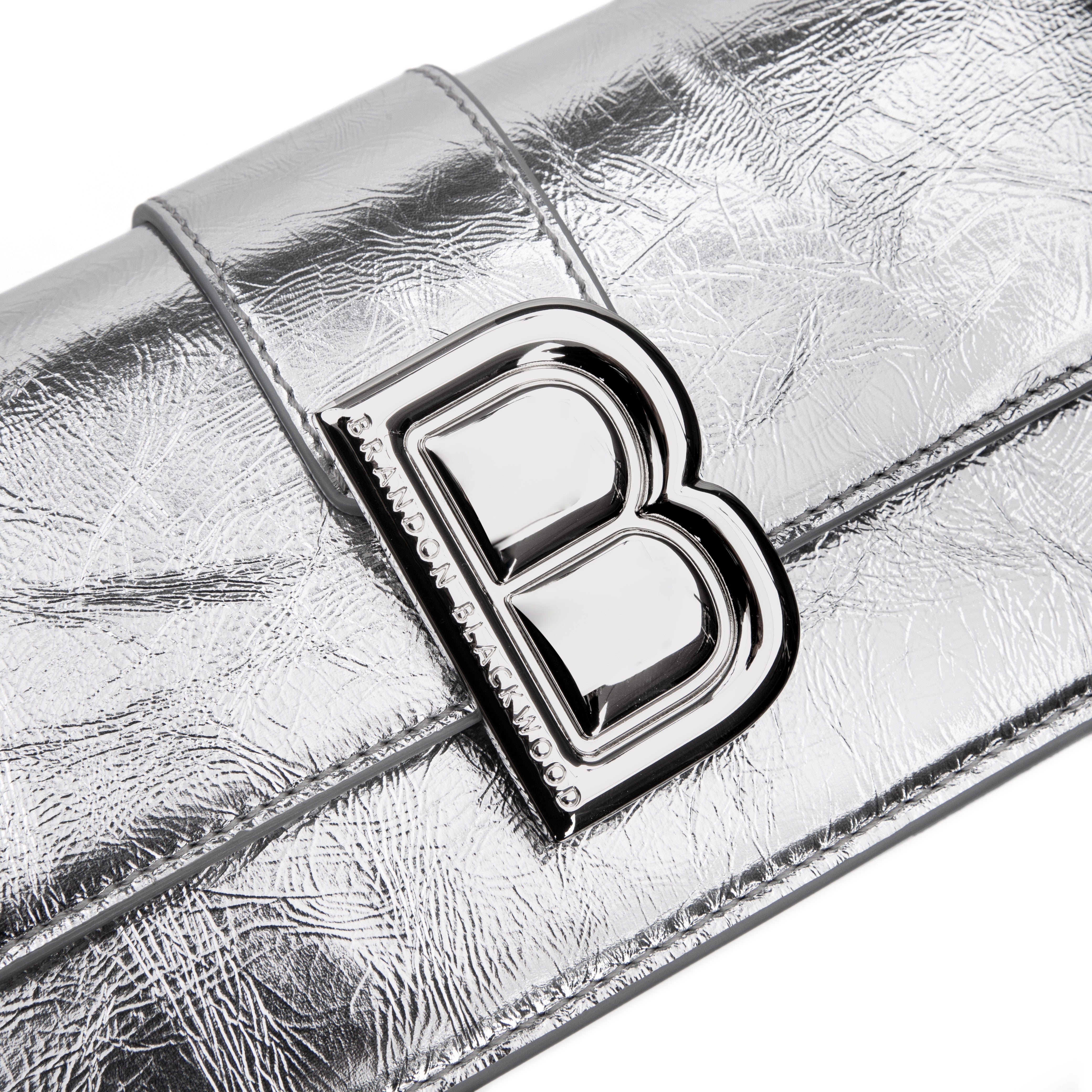 Brandon Blackwood New York - Medium Nia Bag - Metallic Silver Leather