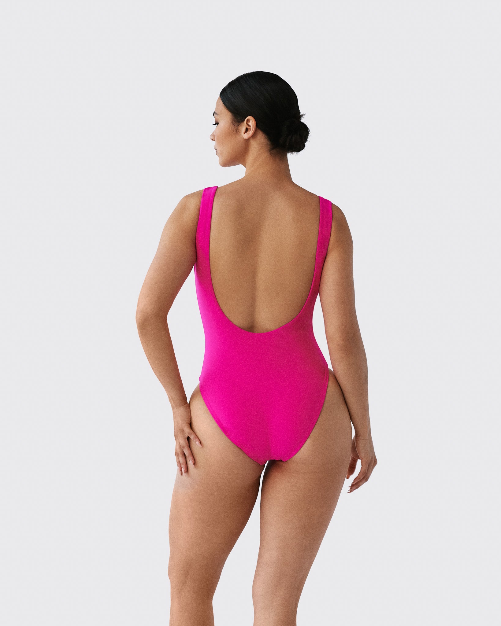 Hot pink one piece swimsuit hotsell