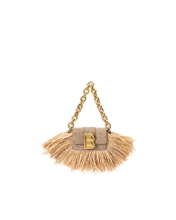 Beige Linen w/ Fringed Wicker
