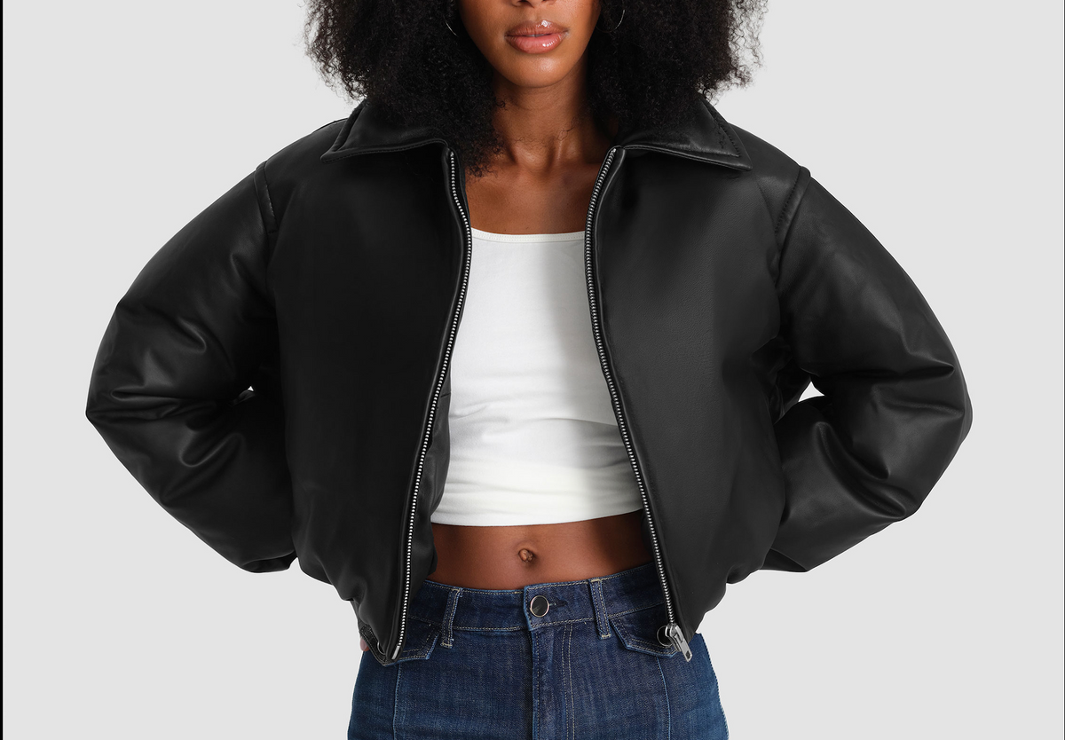 Leather Puffer Jacket