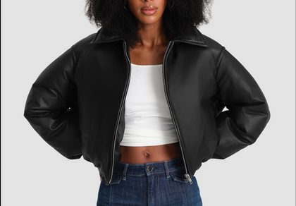 Leather Puffer Jacket thumbnail 2