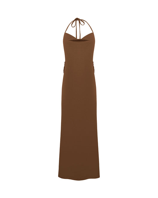 Convertible Slit Halter Dress