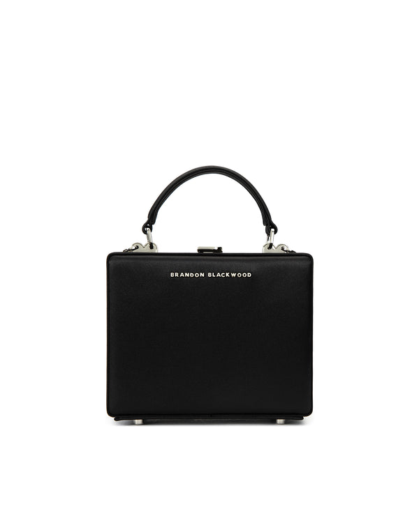 Black Satin w/ Silver Hardware