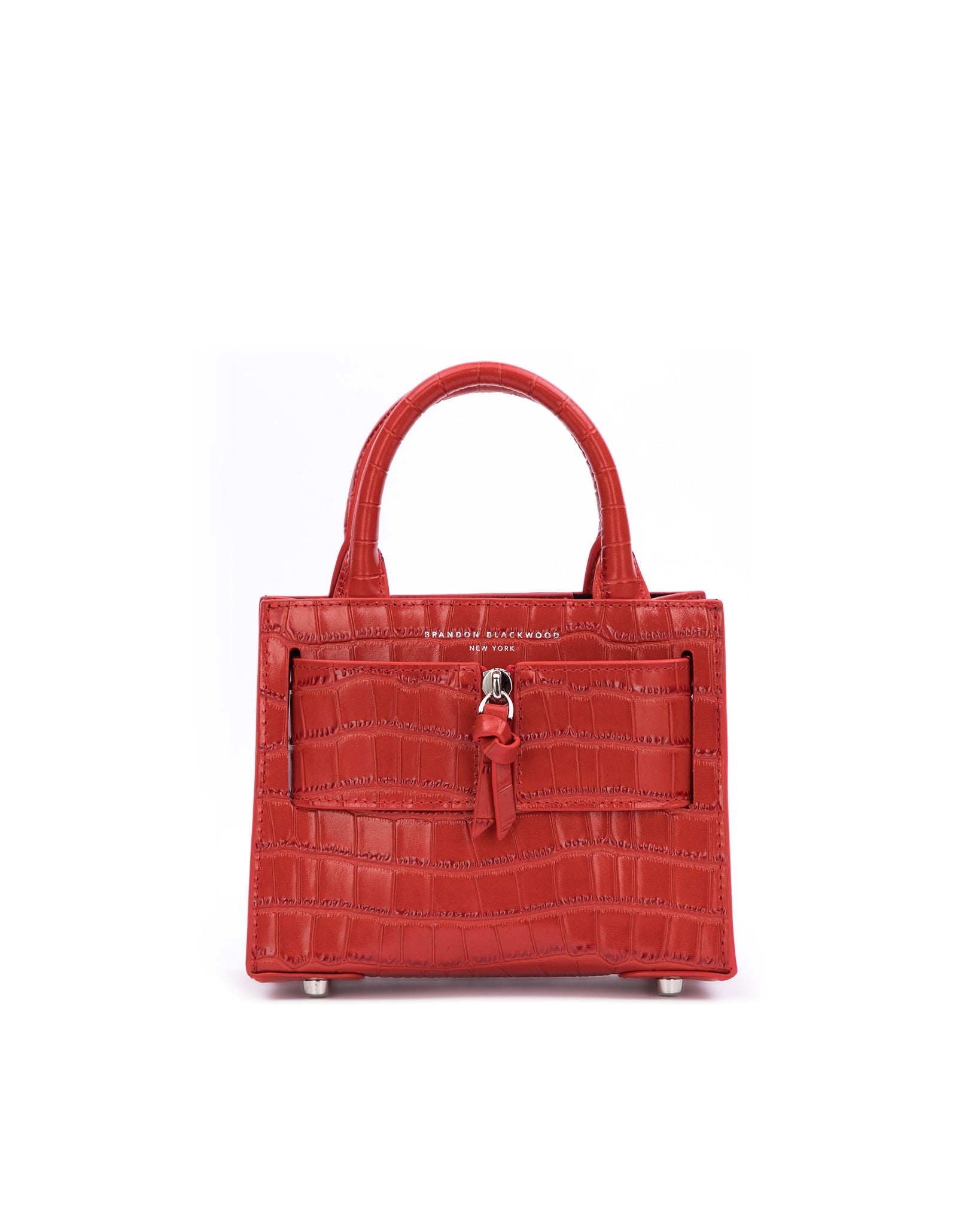 Red Croc Embossed Handbag | Leather Kuei Bag | Brandon Blackwood ...