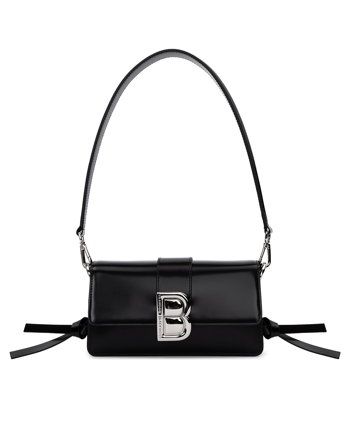 Brandon Blackwood New York - Medium Nia Bag - Black Hard Leather w/ Silver Hardware