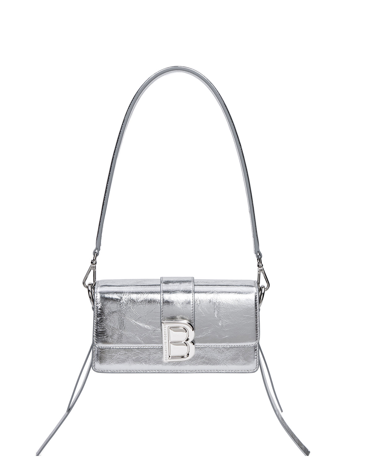 Brandon Blackwood New York - Medium Nia Bag - Metallic Silver Leather