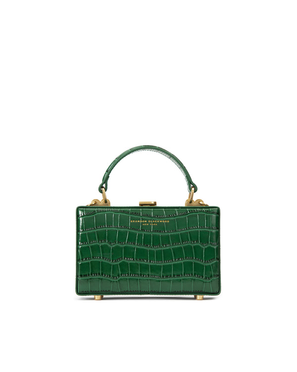Green Croc Embossed Leather