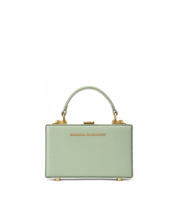 Green Lizard Embossed Leather