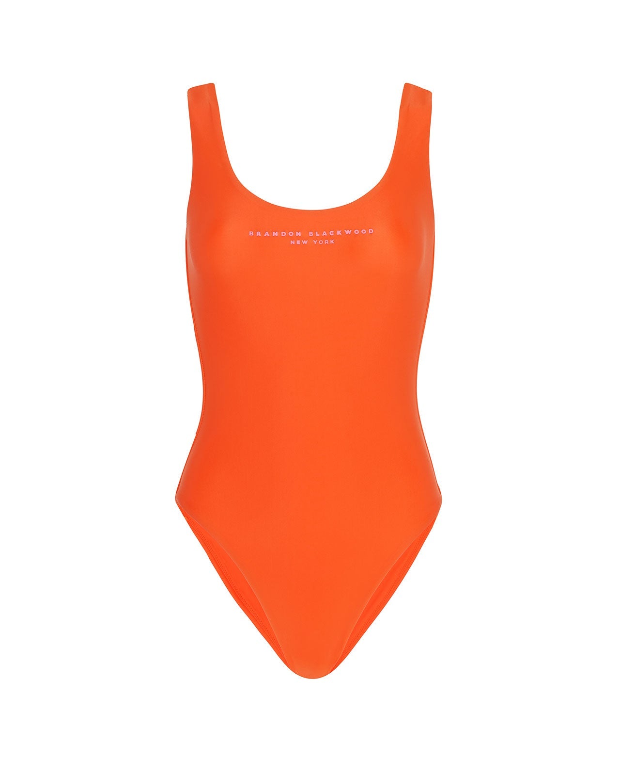 Brandon Blackwood New York - Logo One-Piece Swimsuit - Orange/Candy Pink Logo