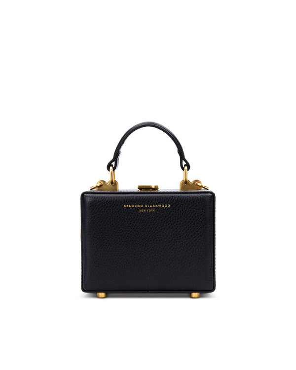 Midnight Black Leather w/ Brass Hardware