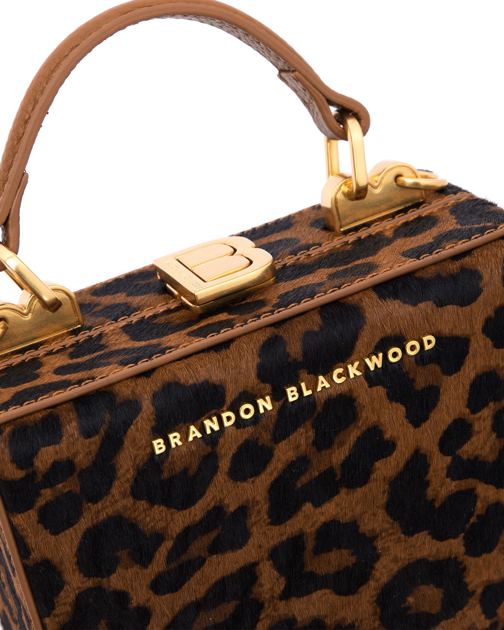 Brandon Blackwood New York - Mini Kendrick Trunk - Leopard Print Ponyhair