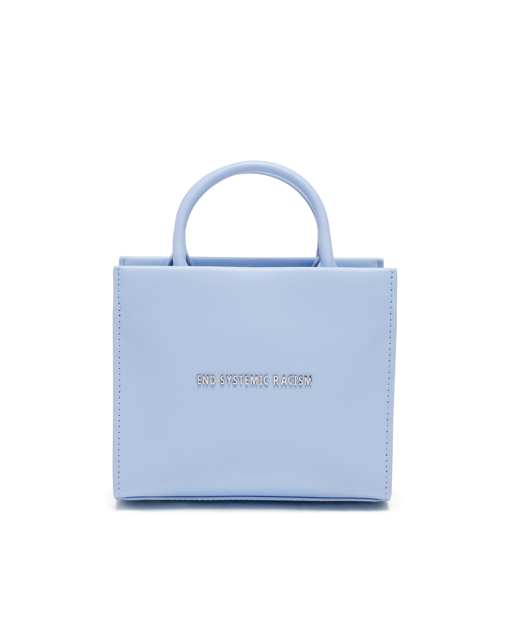 Shopping Tote bag in blue leather