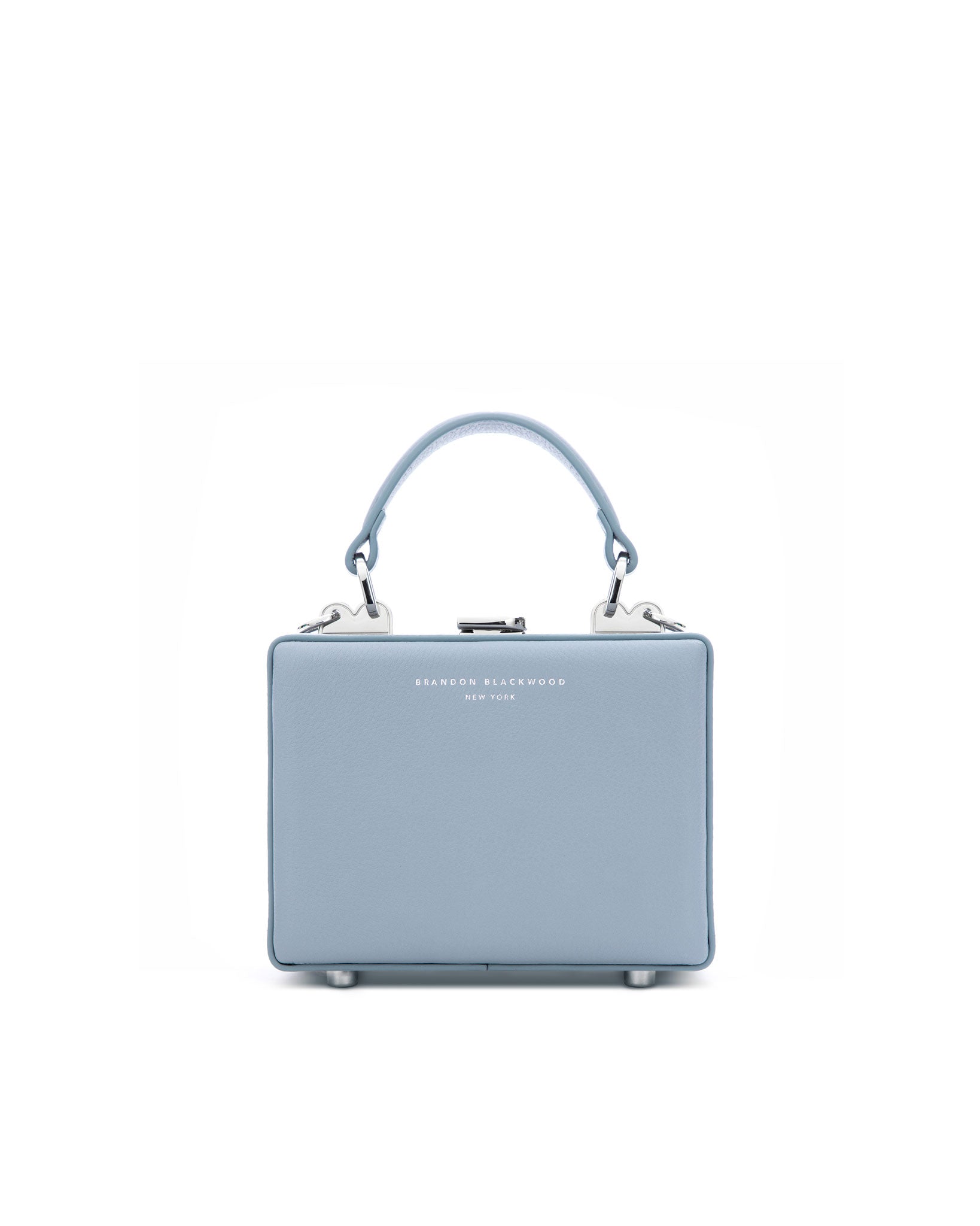 Brandon Blackwood New York - Mini Kendrick Trunk - Oxford Grey Leather w/ Silver Hardware